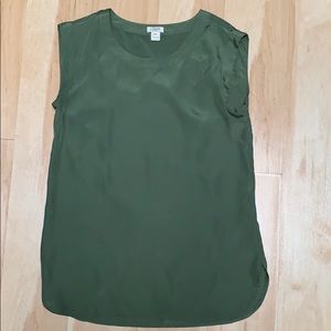 Olive green, cap sleeve, JCrew, top